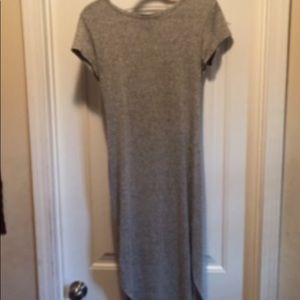 Grey Speckled T-shirt Dress with side splits